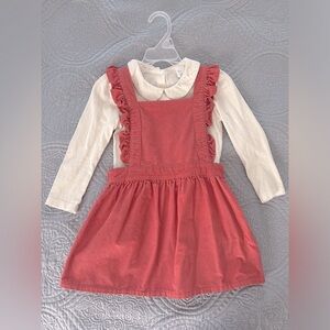 Baby Gap 3T Corduroy Jumper Dress & Shirt EUC
